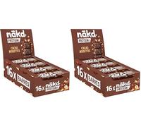 Nākd. Protein Cacao Noisette | Barres Protéinées | 7g de Protéines Végétales | 100% d'Ingrédients Naturels | Sans Sucres Ajoutés | Vegan | 16 x 45g | 720g (Lot de 2)
