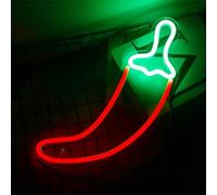 NAKEAH Enseigne au néon LED Piment Rouge LED enseignes au néon, alimenté par USB Restaurant Magasin de légumes néons décoration Murale éclairage, 33X30 cm