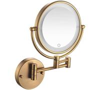 NAKEAH Miroir de Maquillage éclairé par LED à Montage Mural Miroir cosmétique grossissant 3X Miroir de courtoisie à Deux côtés Prise de 8 Pouces (Color : Archaize)