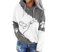 NAKEAH Sweat à capuche à manches longues avec cordon de serrage pour femme, gris, M