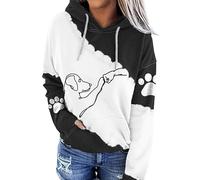 NAKEAH Sweat à capuche à manches longues avec cordon de serrage pour femme, Noir , S