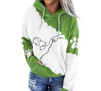 NAKEAH Sweat à capuche à manches longues avec cordon de serrage pour femme, vert, XXXL