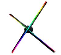 Naked Eye 3D Holographic Projection Advertising Machine Wall-Mounted Stereo Fan Splicing Screen LED Rotating Suspended Air Imaging for Bars Christmas (Size : H65 Specification : AU) (US H65)