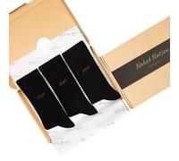 Naked Nation Chaussettes en Bambou, 6 Paires de Luxe Chaussettes, Super Doux et Respirant, Coffret Cadeau avec Chaussettes pour Hommes et Femmes, Noir 41-46