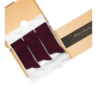 Naked Nation Luxe Chaussettes en Bambou, Confortables Lot de 3 Paires Avec Coffret Cadeau Pour Hommes Et Femmes, Super Douces Et Respirantes, Tailles 41-46, Bourgogne