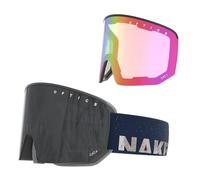 NAKED Optics The NOVA Masque de Ski Homme, Lunettes de Ski Femme, Masque de Snowboard (NOVA Moonlight, + verre mauvais temps inclus)