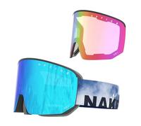 NAKED Optics The NOVA Masque de Ski Homme, Lunettes de Ski Femme, Masque de Snowboard (NOVA Steep, + verre mauvais temps inclus)