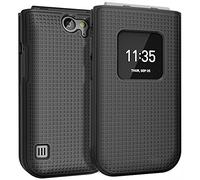 Nakedcellphone Coque pour Nokia 2720 V Flip Phone, [Noir] Coque de Protection à Clipser Rigide [Texture Grille] pour Verizon TA-1295, 2720V