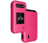 Nakedcellphone Coque pour Nokia 2760 2780 Flip Phone, Coque de Protection Fine et Rigide avec Texture de Grille pour Tracfone N139DL, TA-1398, TA-1451, TA-1420 - Rose Vif Vif
