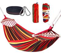 Nakeey Hamac Double à Barres Capacité de Charge Statique 300 kg 280 x 150 cm Couleurs Arc-en-Ciel Convient pour intérieur, Balcon, extérieur, Voyage, Camping, randonnée