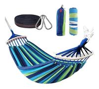 Nakeey Hamac Double A Barres Capacite De Charge Statique 300 Kg 280 X 150 Cm Couleurs Arc-En-Ciel Convient Pour Interieur, Balcon, E Multicolore