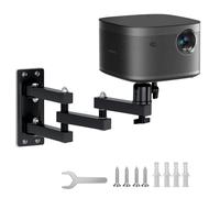 Nakelulu Support Mural Pliable pour Projecteur, Support de Videoprojecteur avec Vis 1/4", Support Mural Retroprojecteur Réglable Rotation à 360° pour Le Home Cinéma, Le Bureau et la Salle de Jeu
