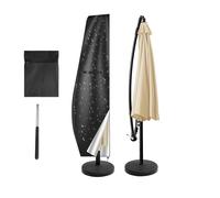 NAKIHOUSE Housse de protection pour parasol - Imperméable - Résistante aux intempéries - Anti-UV et coupe-vent - Pour parasol d'extérieur Cantilever Offset - 265 x 40/70/50 cm - Noir
