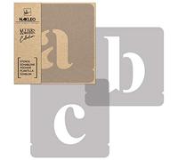 NAKLEO Alphabet Pochoirs pour Peinture 42 Pcs, 10cm Lettres & Chiffres Times Roman Petit, Modèle en Plastique, Réutilisable, DIY Bricolage Artisanat Décoration a Peindre, Mur Bois Tissu Meuble
