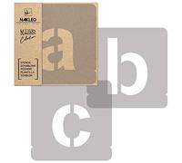 NAKLEO Alphabet Pochoirs pour Peinture 42 Pcs, 5cm Lettres & Chiffres Modern Sans Petit, Modèle en Plastique, Réutilisable, DIY Bricolage Artisanat Décoration a Peindre, Mur Bois Tissu Meuble