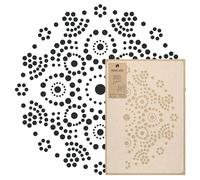 NAKLEO Grand Pochoir de Peinture, Diamètre 60 cm, Mandala à Points Aborigène, Modèle en Plastique pour l'Artisanat d'Art, Motif Géométrique pour Peinture, Mur Sol Bois Tissu Meuble