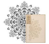 NAKLEO Grand Pochoir de Peinture Mandala, Diamètre 89 cm, Réutilisable Pochoir de Boho Mandala, Modèle en Plastique pour Artisanat DIY, Motif Géométrique pour Peinture, Mur Sol Bois Tissu Meuble