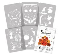 NAKLEO Halloween Pochoirs de Peinture, 5 pièces 21x30cm Citrouille Chat Sorcière, Modèle de Dessin en Plastique et Réutilisables, DIY Bricolage Décoration Chambre, Mur Meubles Papier
