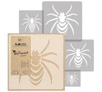 NAKLEO Halloween Pochoirs de Peinture, 5 pièces 9x9 à 34x34cm Araignée Insecte, Modèle de Dessin en Plastique et Réutilisables, DIY Bricolage Décoration Chambre, Mur Meubles Papier