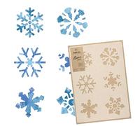 NAKLEO Noël Pochoir pour Peintue 30x42cm, Plastique et Réutilisable, Flocon Neige Hiver Modèle de Neige Artificielle et Peindre, DIY Bricolage Artisanat Décoration, Fenêtre Mur Porte Bois