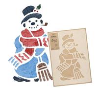 NAKLEO Noël Pochoir pour Peintue 59x95m, Plastique et Réutilisable, Bonhomme Neige Hiver Modèle de Neige Artificielle et Peindre, DIY Bricolage Artisanat Décoration, Fenêtre Mur Porte Bois