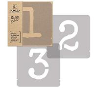 NAKLEO Numéro Pochoirs pour Peinture 12 Pcs, 25cm Chiffres & Signes Typewriter, Modèle en Plastique, Réutilisable, DIY Bricolage Artisanat Décoration a Peindre, Mur Bois Tissu Meuble