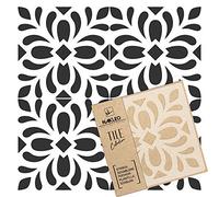 NAKLEO Pochoir à Carreaux pour Peinture 10x10cm, Modèle en Plastique et Réutilisable, Magros Espagnol Floral Mauresque Marocain, DIY Bricolage Décoration, Pavé Blocs Béton Sol Mur