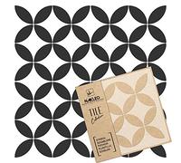 NAKLEO Pochoir à Carreaux pour Peinture 15x15cm, Modèle en Plastique et Réutilisable, Cabril Espagnol Floral Mauresque Marocain, DIY Bricolage Décoration, Pavé Blocs Béton Sol Mur