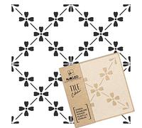 NAKLEO Pochoir à Carreaux pour Peinture 15x15cm, Modèle en Plastique et Réutilisable, Campelo Espagnol Floral Fleur Marocain, DIY Bricolage Décoration, Pavé Blocs Béton Sol Mur