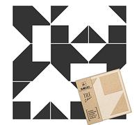 NAKLEO Pochoir à Carreaux pour Peinture 2 Pcs 33x33cm, Modèle en Plastique et Réutilisable, Aveiro Carré Figure Triangle Marocain, DIY Bricolage Décoration, Pavé Blocs Béton Sol Mur