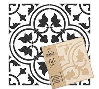 NAKLEO Pochoir à Carreaux pour Peinture 20x20cm, Modèle en Plastique et Réutilisable, Gozo Espagnol Floral Mauresque Marocain, DIY Bricolage Décoration, Pavé Blocs Béton Sol Mur