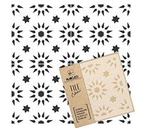 NAKLEO Pochoir à Carreaux pour Peinture 25x25cm, Modèle en Plastique et Réutilisable, Aldeia Étoile Triangle Répétitif Marocain, DIY Bricolage Décoration, Pavé Blocs Béton Sol Mur