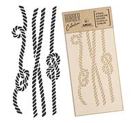 NAKLEO Pochoir de Bordure pour Peinture Murale 21x45cm, Modèle en Plastique, Réutilisable, Cordage Nœuds De Voile, DIY Bricolage Artisanat Décoration a Peindre, Tissu Mueble Bois