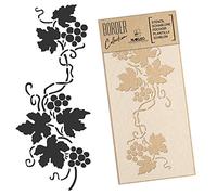 Nakleo Pochoir de Bordure pour Peinture Murale 45x95cm, Grand Format Modèle en Plastique, Réutilisable, Raisin Vigne Fruit, DIY Bricolage Artisanat Décoration a Peindre, Tissu Mueble Bois