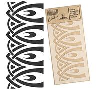 NAKLEO Pochoir de Bordure pour Peinture Murale 45x95cm, Grand Format Modèle en Plastique, Réutilisable, Ornement Art Nouveau, DIY Bricolage Artisanat Décoration a Peindre, Tissu Mueble Bois