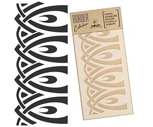 NAKLEO Pochoir de Bordure pour Peinture Murale 45x95cm, Grand Format Modèle en Plastique, Réutilisable, Ornement Art Nouveau, DIY Bricolage Artisanat Décoration a Peindre, Tissu Mueble Bois