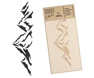 NAKLEO Pochoir de Bordure pour Peinture Murale 45x95cm, Grand Format Modèle en Plastique, Réutilisable, Montagnes Sommets Escalade, DIY Bricolage Artisanat Décoration a Peindre, Tissu Mueble Bois