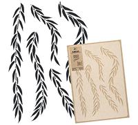 NAKLEO Pochoir de Fleurs pour Peinture Murale Grand Format 59x95cm, Modèle en Plastique et Réutilisable, Larmes Saule Feuilles, DIY Bricolage Artisanat Décoration a Peindre, Bois Tissu Mueble