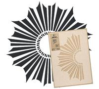 NAKLEO Pochoir Géométrique pour Peinture Murale Grand Format Diamètre 57 cm - M, Modèle en Plastique et Réutilisable, Ensoleillé Cercle, DIY Bricolage Artisanat Décoration, Bois Tissu Mueble