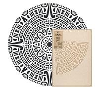 NAKLEO Pochoir Mandala pour Peinture Murale Grand Format Diamètre 108 cm - XL, Modèle en Plastique et Réutilisable, Ornement Aztèque, DIY Bricolage Artisanat Décoration, Bois Tissu Mueble