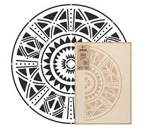 NAKLEO Pochoir Mandala pour Peinture Murale Grand Format Diamètre 59 cm - M, Modèle en Plastique et Réutilisable, Africain Ethno Ethnique, DIY Bricolage Artisanat Décoration, Bois Tissu Mueble