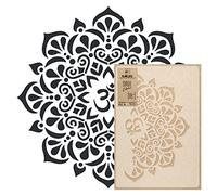 NAKLEO Pochoir Mandala pour Peinture Murale Grand Format Diamètre 59 cm - M, Modèle en Plastique et Réutilisable, OM Tibétain Ethnique, DIY Bricolage Artisanat Décoration, Bois Tissu Mueble