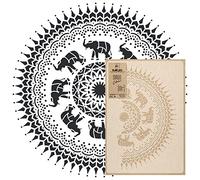 NAKLEO Pochoir Mandala pour Peinture Murale Grand Format Diamètre 89 cm - L, Modèle en Plastique et Réutilisable, Eléphant Symbole, DIY Bricolage Artisanat Décoration, Bois Tissu Mueble