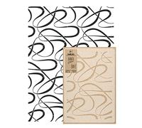 NAKLEO Pochoir Mural pour Peinture Grand Format 59x95cm, Modèle Répétitif en Plastique, Réutilisable, Lignes Courbées Géométrique, DIY Bricolage Artisanat Décoration a Peindre