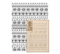 NAKLEO Pochoir Mural pour Peinture Grand Format 59x95cm, Modèle Répétitif en Plastique, Réutilisable, Mali Mudcloth Africain Bohème Géométrique, DIY Bricolage Artisanat Décoration a Peindre