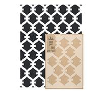 NAKLEO Pochoir Mural pour Peinture Grand Format 59x95cm, Modèle Répétitif en Plastique, Réutilisable, Oasis Marocain Mauresque Géométrique, DIY Bricolage Artisanat Décoration a Peindre