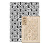 NAKLEO Pochoir Mural pour Peinture Grand Format 59x95cm, Modèle Répétitif en Plastique, Réutilisable, Palmier Art Déco Géométrique, DIY Bricolage Artisanat Décoration a Peindre