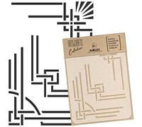 NAKLEO Pochoir pour Peinture Artisanat A3 30x42cm, Modèle en Plastique, Réutilisable, Cadres Art Déco Frontières, DIY Bricolage Scrapbooking Décoration a Peindre, Mur Sol Bois Tissu Meuble