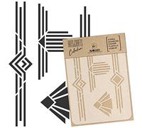 NAKLEO Pochoir pour Peinture Artisanat A3 30x42cm, Modèle en Plastique, Réutilisable, Cadres Art Déco Frontières, DIY Bricolage Scrapbooking Décoration a Peindre, Mur Sol Bois Tissu Meuble