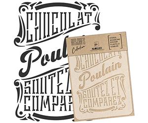 NAKLEO Pochoir pour Peinture Artisanat A3 30x42cm, Modèle en Plastique, Réutilisable, Chocolat Lettrage Inscription, DIY Bricolage Scrapbooking Décoration a Peindre, Mur Sol Bois Tissu Meuble